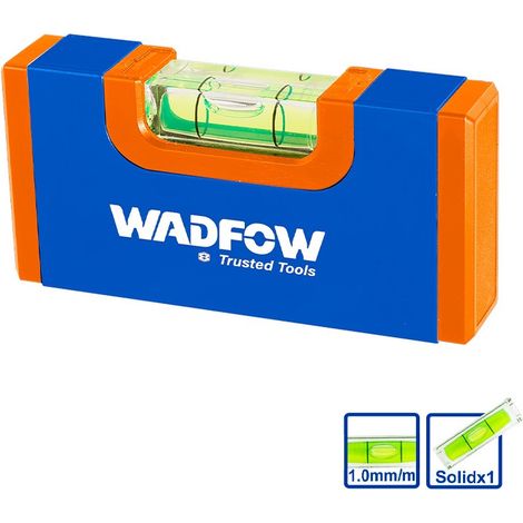 Nivel de mano 10 cm WADFOW, vial acrílico sólido, tolerancia 1 mm/m, ligero y portátil, WADFOW