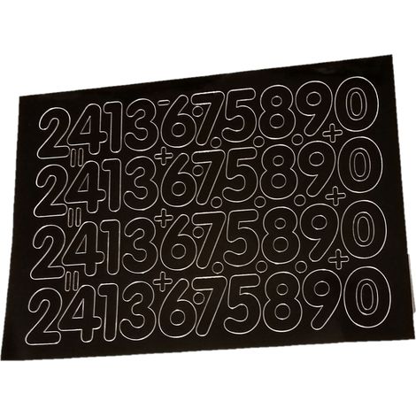 Números autoadhesivos de lámina de 5 cm, color negro