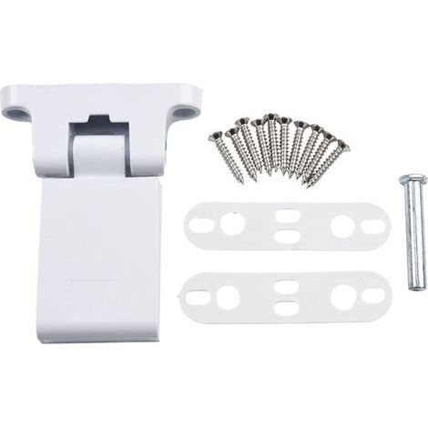 Cerniera per porte in lega di alluminio bianca, adatta a porte in plastica e acciaio, apertura a sinistra o a destra, con cuscinetto rinforzato, elevata sicurezza e accessori inclusi. (1/4)