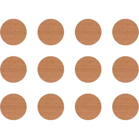 12x Cache vis adhésif autocollant diamètre 40mm protection bouchon trou obturateur meuble table chaise maison, Aulne