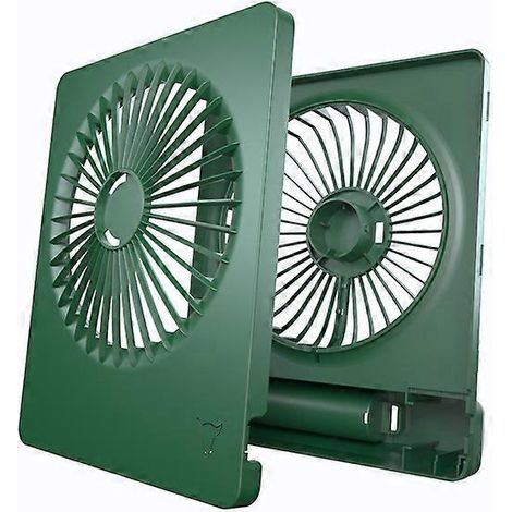 Petit ventilateur de bureau, portable et rechargeable par USB, inclinable à 160°, pliable et compact, avec 3 vitesses. Idéal pour le bureau, la maison et le camping. (1/2)
