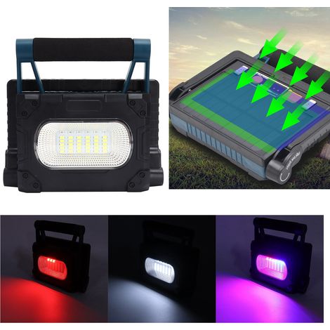 Projecteur solaire portable 30 W, 36 LED, rechargeable par USB, avec aimant intégré. (1/5)