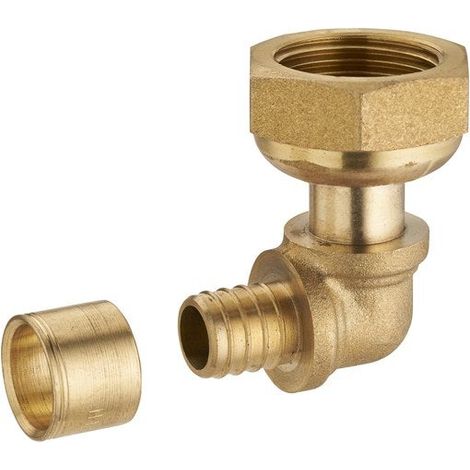 Raccord Coudé Avec Écrou Libre À Glissement Laiton F 15 X 21 Pour Tube En Per