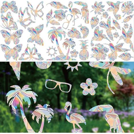34 Pièces Autocollant Fenetre Anti Collision Stickers Anti Collision Oiseaux Papillons Oiseaux Ete Stickers Vitres Repositionnables Suncatcher (1/5)