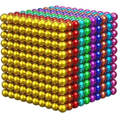 Billes magnétiques de 10 couleurs différentes, lot de 1000. (1/5)