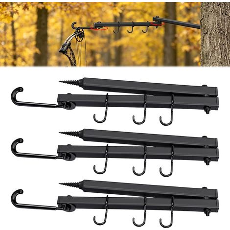 Lot de 3 supports d'arc de chasse support à fixer sur arbre support silencieux avec revêtement protecteur fixation pivotante à 360° modèle portable, réglable et installable sans outils (1/5)