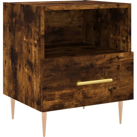 Maison Exclusive - Comodino Rovere Fumo 40x35x47,5 cm in Legno Multistrato
