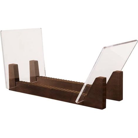 Schallplattenregal – Acryl-Seitenteile – Holzständer für LP-Schallplatten – Tischständer
