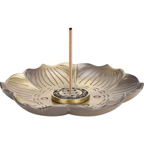 Räuchergefäß in Form einer Pflaumenblüte, Ständer aus Zinklegierung und Bronze, für die häusliche Verehrung (1/5)