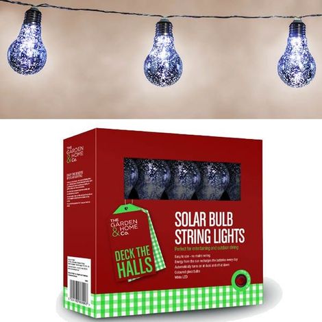 Gardman 18824 8 Silver Foil Bulb String Lights Lightbulbs LED Battery Garden