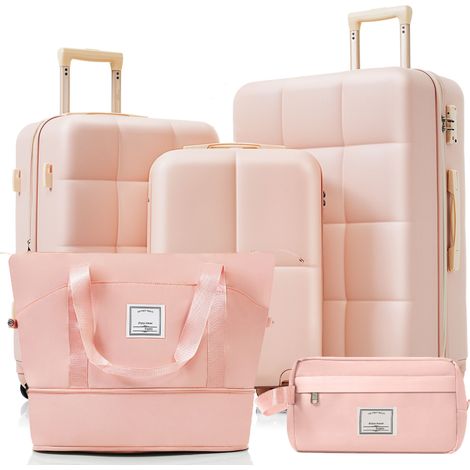 Ensemble bagages 5 pièces M / , télescopique, rose, pour maison et usage quotidien, format pratique, style moderne et facile à associer