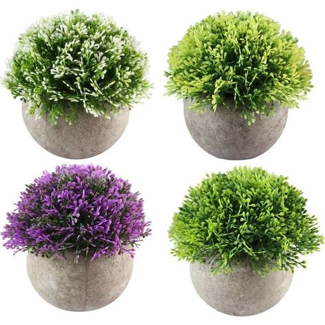 4pcs Mini Plante Succulente Artificielle Plante Bonsaï Décoration Maison, Jardin, Cuisine, Mariage,Bureau Intérieur et Exterieur (1/4)
