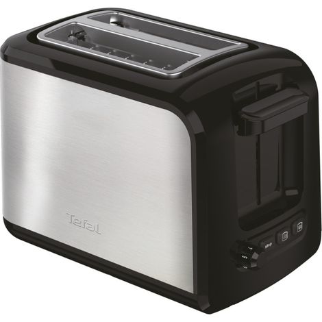 Tefal TT410D tostadora acero inoxidable y negro 2 rebanadas