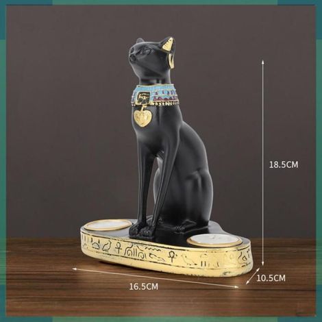 Bougeoir de chat égyptien Bougeoir chat égyptien décoratif en résine, chandelier chat égyptien, photophore deco statue (1/5)