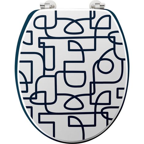 Abattant WC MDF charnières métal Labyrinthe (1/5)