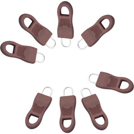 Goupille de traction pour glissière de fermeture éclair, lot de 8, marron (1/5)