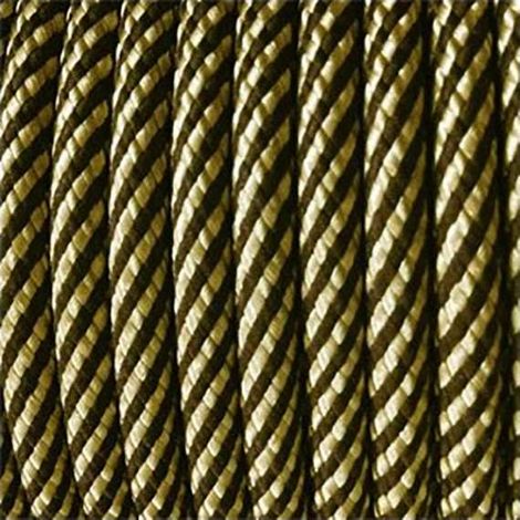 Fil Électrique Tissu Marron et Or clair 2x0,75mm² - Câble Électrique Textile de Qualité