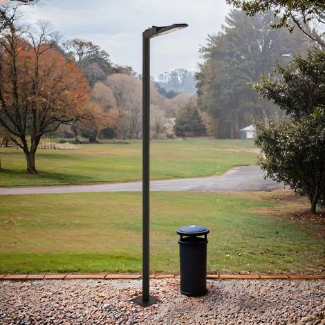 Stehlampe außen LED Metall Aluminium 285 cm IP65 Schwarz warmweißes Licht 3000 K 3600 lm Modern (1/3)