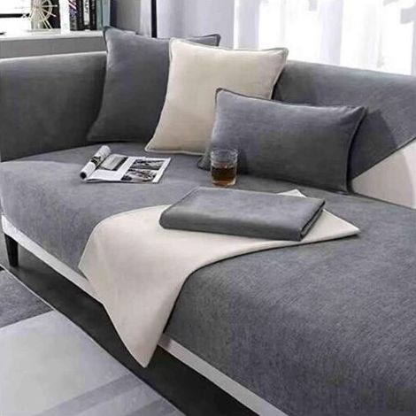 Housse de canapé antidérapante en chenille – Protection durable pour canapé d'angle – Dimensions modulaires 70x150 cm, 90x120 cm, 90x160 cm (1/4)