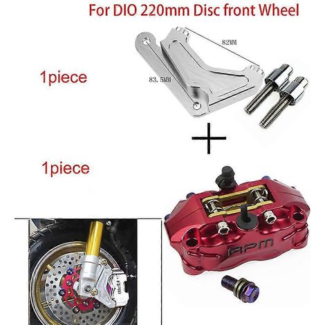 Étrier de frein de moto Rpm, disque de 82 mm, compatible avec scooters Yamaha Aerox, Jog, BWS, NMAX, XMAX, RSZ, Wisp Force, Dirt Pit Bike, Grom Dio - Rouge C (1/5)