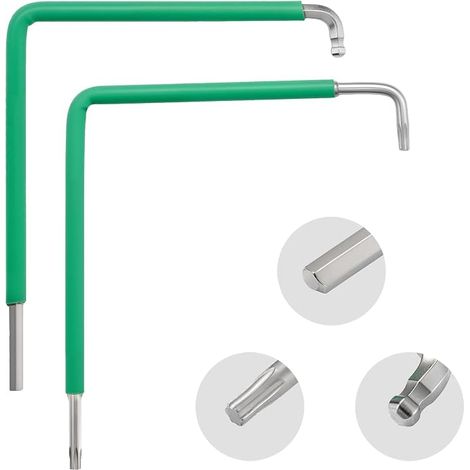 2 Pieces Window / Door Adjustment Tools with Heat Shrink Film, Torx 15 Allen Key, 4 mm Hex and Spherical Heads, Suitable for Adjusting Doors and Windows (1/5)