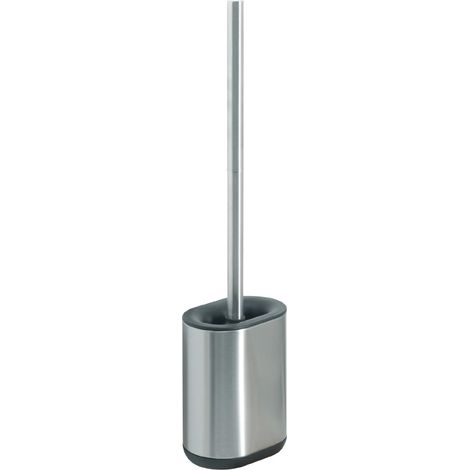 PORTA SCOPINO WC DA APPOGIO/PARETE IN ACCIAIO INOX MODELLO BIAGIO - DIM. CM (LXHXP): 11,4X45X7,7 - CROMATO  - GDY
