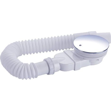 Extra flat shower drain 90 mm - drain hole set for shower tray, shower siphon with anti-odor system, hair strainer, flexible hose