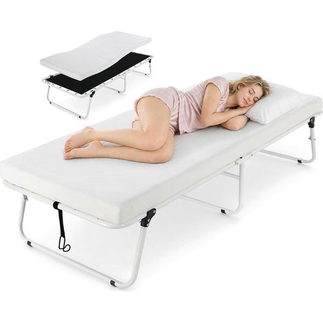 Klappbett 80x190 cm Erwachsene, Gästebett klappbar mit Memory-Schaum
Faltbares Einzelbett mit stabilem Stahlrahmen, tragbares Notbett, Metallbett klappbar für Schlafzimmer Büro Camping Reisen (1/5)