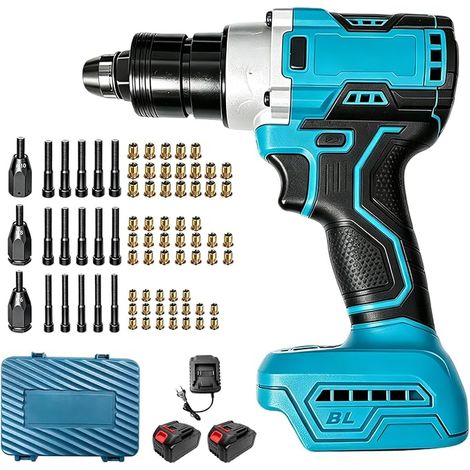 Pince à riveter sans fil entièrement automatique, 2 batteries de 4,0 Ah (1/5)