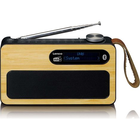 Radio portable DAB+/FM avec Bluetooth, bambou, noir (1/5)