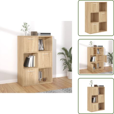 Lagerschrank Sonoma-Eiche 60x29,5x90 cm Holzwerkstoff - Bücherregal - Holzschrank - Wohnraumorganisation - Stauraum - Eichefarbenes Möbel (1/5)