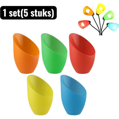 Lot de 5 abat jour en forme de fer à cheval avec bord biseauté 11 x 5 x 13,6 cm pour lampes de table et suspension couleurs assorties (1/5)