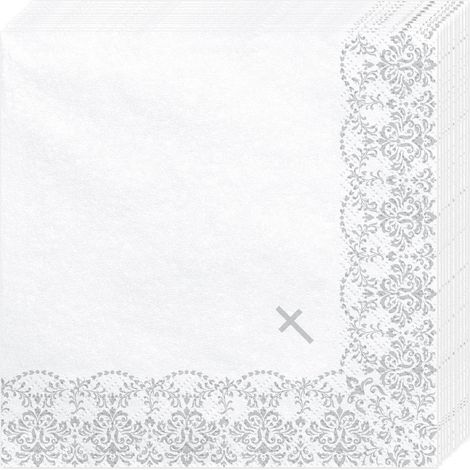 Lot de 20 serviettes de table pour communion, baptême, confirmation, première communion, décoration de table (1/4)