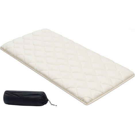Mophorn Materasso Futon Giapponese 2032 x 991 x 63,5 mm, Tatami Pieghevole per Letto Singolo, con Borsa Portaoggetti e Kit di Montaggio, Materassino a 9 Strati per Yoga e Meditazione, Colore Bianco (1/5)