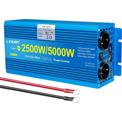 Wechselrichter, reine Sinuswelle, hohe Umwandlungseffizienz, 5000W 24V-220V (1/2)