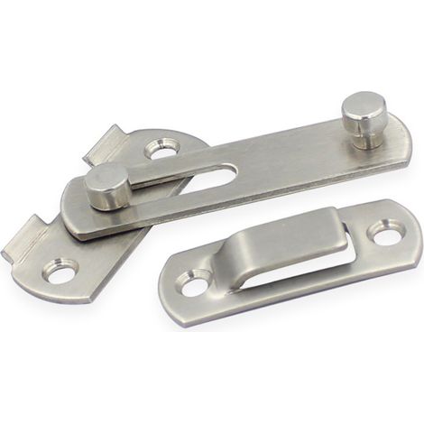 Lot de 2 verrous de porte coulissants, verrou de porte en acier inoxydable avec sécurité à vis (1/3)