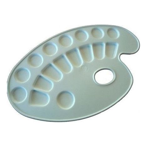 Palette - Ovale - Plastique - 17 godets - 24,5x15 cm - Toutes techniques