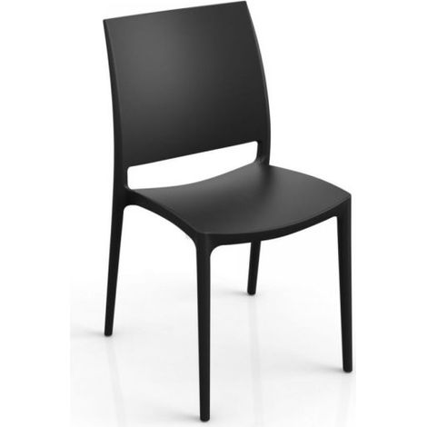 Sedia Curtis polipropilene nero grafite design ergonomico set 4 pezzi
