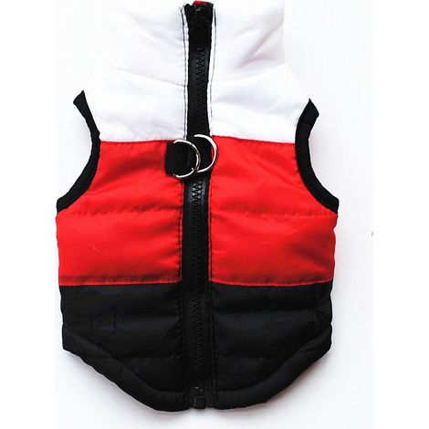 Manteau matelassé patchwork pour chien et chat avec laisse, pour chiot, chihuahua et carlin, tenue rembourrée, taille L (1/3)