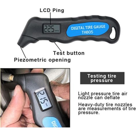 Manomètre de pression des pneus TH805 (PSI) - Système de surveillance numérique de la pression des pneus (TPMS) pour voitures, camions et motos