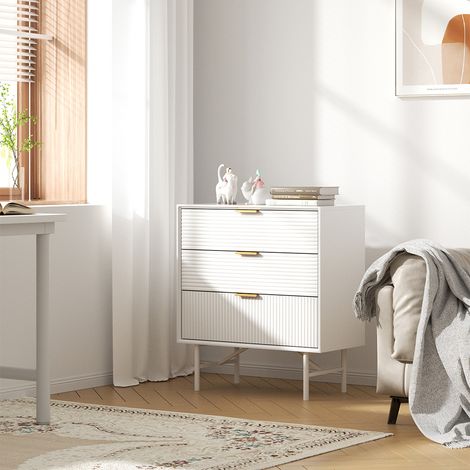 3-Tier Bedroom Striped Storage Cabinet (1/5)