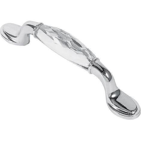 Poignées de porte en verre cristal de 96 mm pour armoires, tiroirs, penderies, meubles de cuisine, transparence cristalline (1/2)