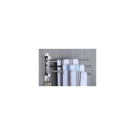 Porte-Serviettes Salle de Bain avec 3 Barres 180°Rotatives Sèche-Serviettes en Acier Inoxydable SUS304 Porte Serviette Murale pour Cuisine Lavabo