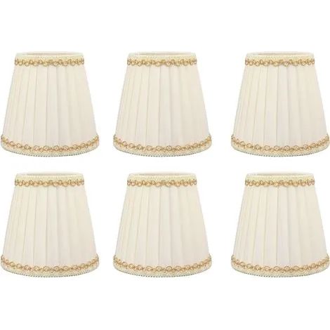 Ensemble de 6 petits abat-jour modernes en tissu à pince pour ampoule, lustre ou lampe de table/mur. (1/3)