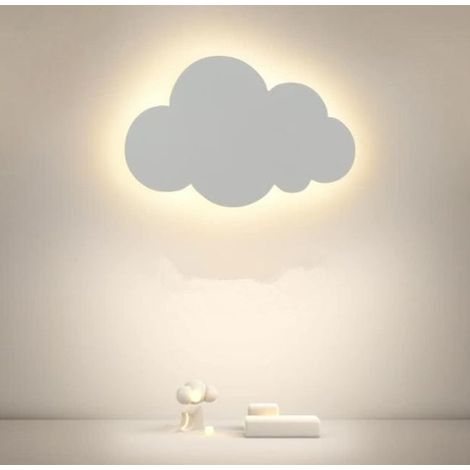 Lampada da parete a LED creativa a forma di nuvola, 15W, stile moderno, 3000K/4500K/600K, adatta per soggiorno e camera da letto, 30 x 18 cm. (1/5)