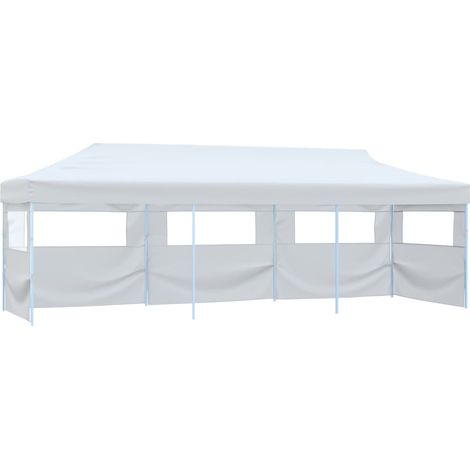 Folding Pop-up Party Tent with 5 Sidewalls 3x9 m White vidaXL (1/5)