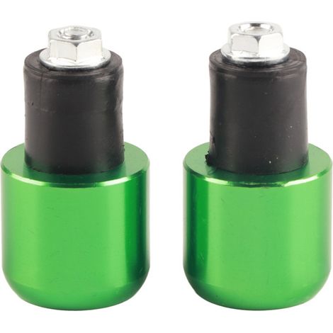 2 Pièces Bouchons d'Extrémité Universels 18-22 mm pour Guidon Moto Ronde, Poids d'Équilibre (Vert) (1/5)