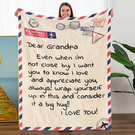 Couverture - 152 x 203 cm - Flanelle Douce - Pour Canapé Chambre Bureau Extérieur - Cadeau pour Grand-Mère Noël Retraite Anniversaire (1/5)