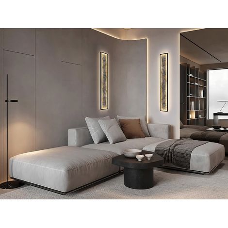 APLIQUE/PLAFÓN STONE LED NEGRO L100