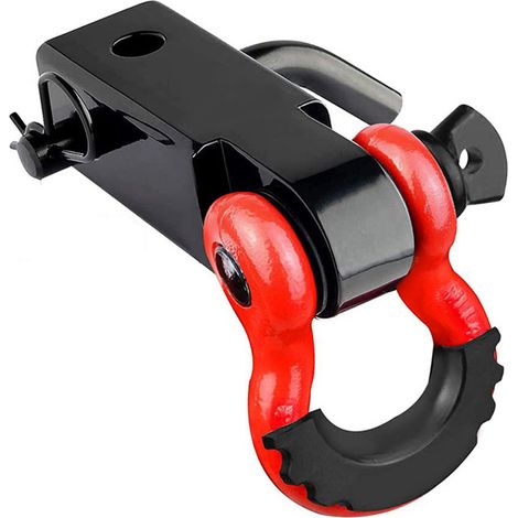 Attelage à anneau en acier haute résistance insonorisé PU D-Ring rouge pour secours tout-terrain (1/5)